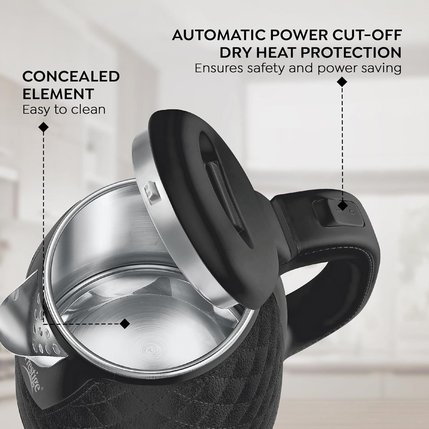 Prestige PKCT 1.5 Litre Electric Kettle with Designer Cool Touch Exterior